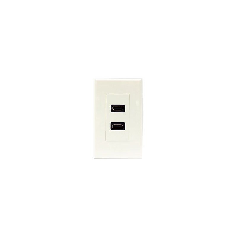 4XEM 2-Outlet Female HDMI Wall Plate, White image 1