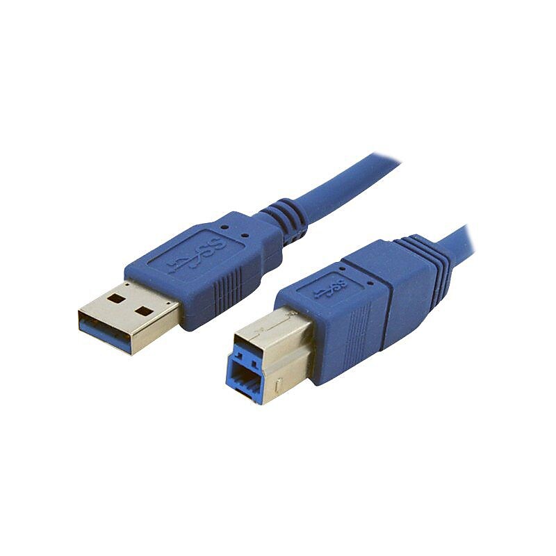 Startech® 1' Superspeed A To B Male/Male USB 3.0 Cable, Blue image 1