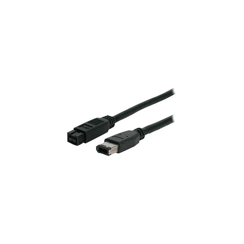 Startech 6 ft. 6 Pin to 6 Pin FireWire Data Transfer Cable, Male to Male, Black (C6PATCH100BK) image 1