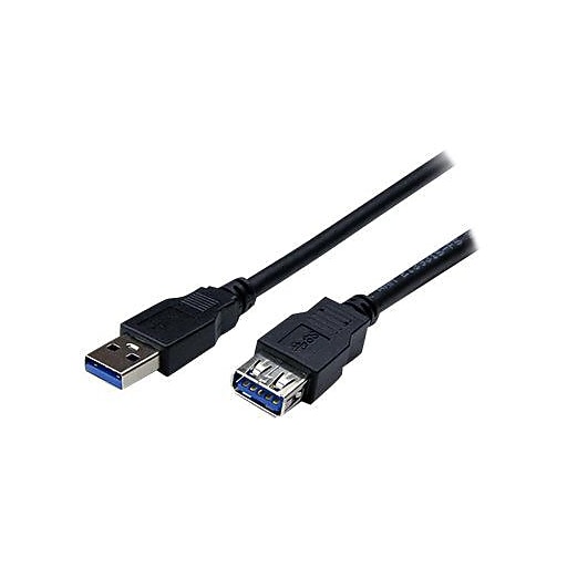 Startech® 6.6' M/F SuperSpeed Type A/A USB 3.0 Extension Cable, Black