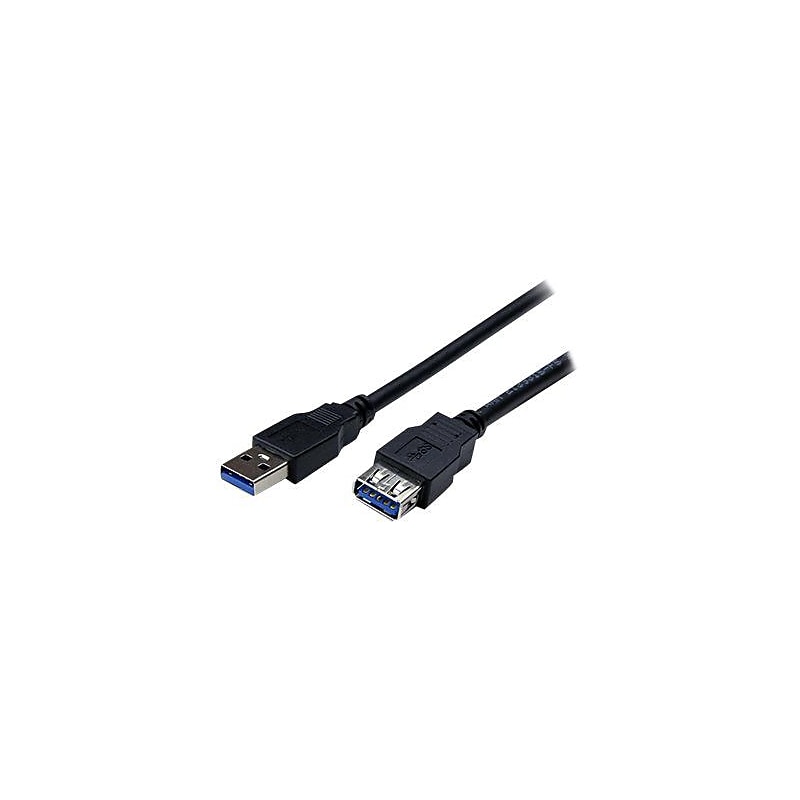 Startech® 6.6' M/F SuperSpeed Type A/A USB 3.0 Extension Cable, Black image 1