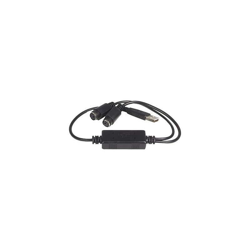 Startech® USB To PS/2 Keyboard and Mouse Adapter, Black image 1