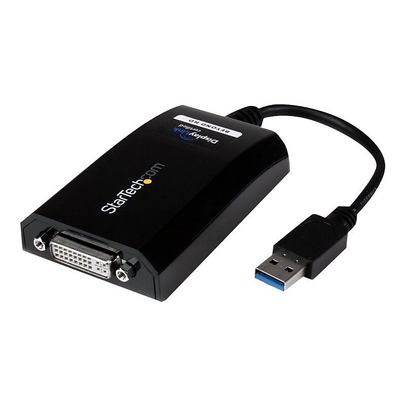 Startech® USB 3.0 To DVI/VGA Extended Video Card Multi Monitor Adapter, Black image 1