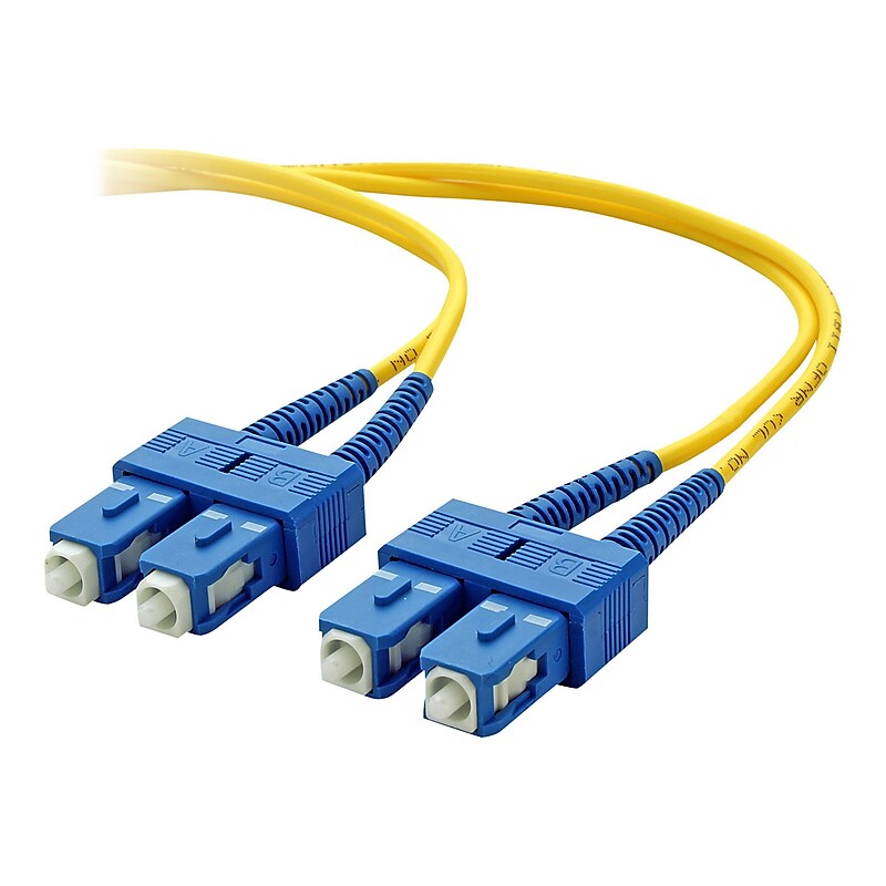 Belkin® 6.56' SC Male To SC Male 8.3/125 Singlemode Duplex Fiber Optic Cable, Yellow image 1