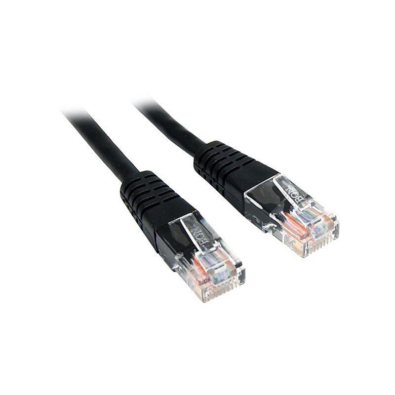 StarTech 50' Cat 5e Molded RJ-45 Male/Male Patch Cable, Black image 1