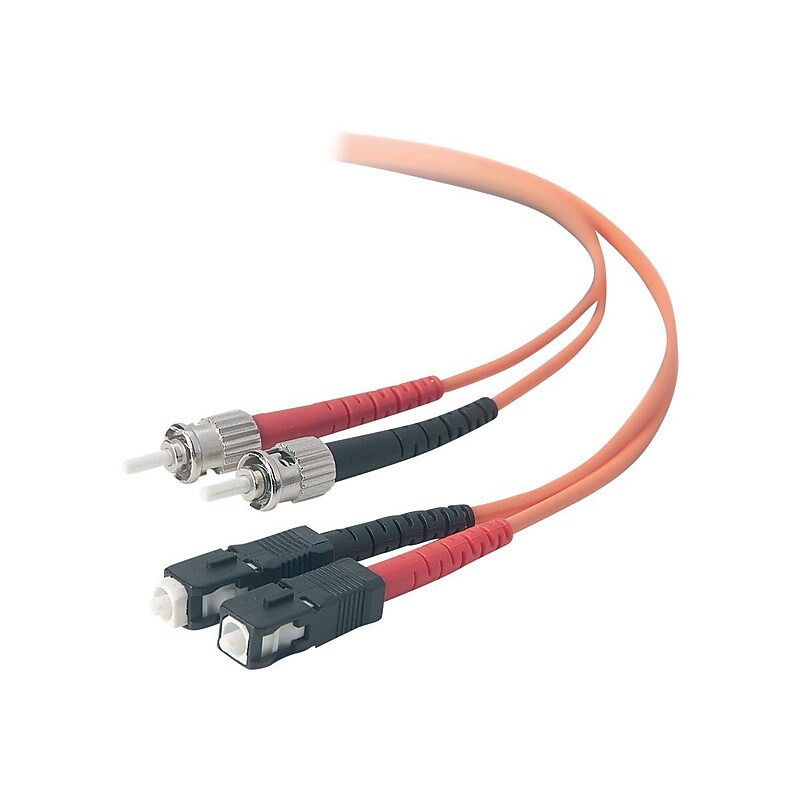 Belkin ™ A2F20207 2 m ST/SC Male/Male 62.5/125 OM1 Multimode Duplex Fiber Optic Cable, Orange image 1