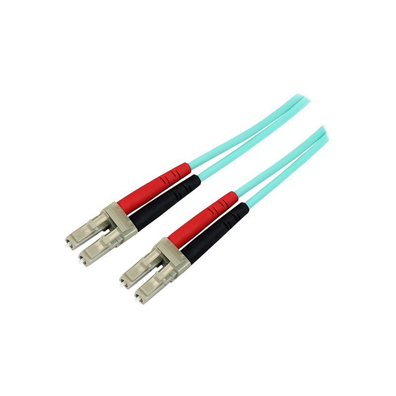 Startech® 3.28' LC To LC Multimode 50/125 Duplex LSZH Fiber Patch Cable, Aqua image 1