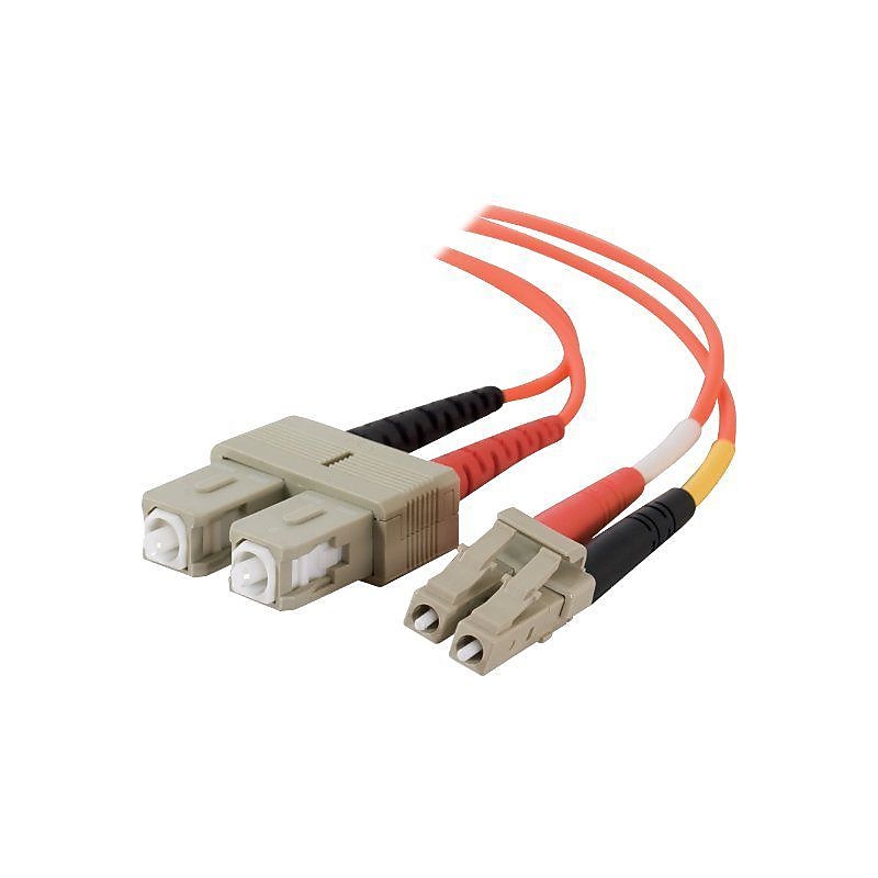 C2G 33117 4 m LC/ST Male/Male 62.5/125 OM1 Duplex Multimode Fiber Optic Cable, Orange image 1