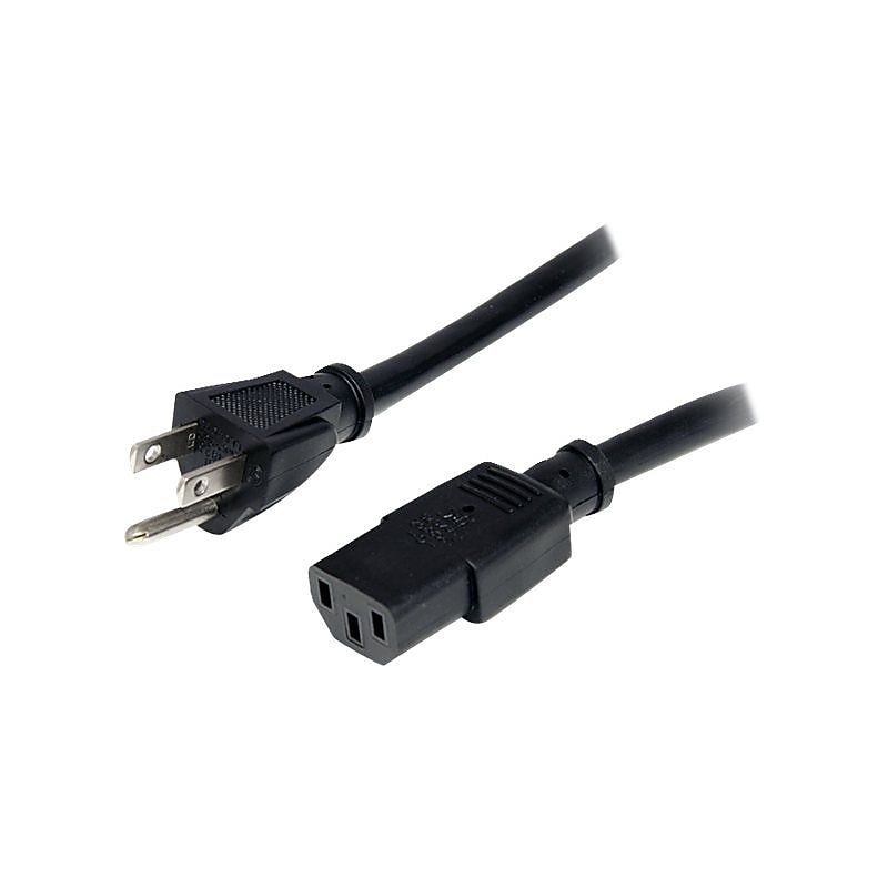 StarTech 6' NEMA5-15P To IEC 60320 C13 Computer Power Cord, Black image 1
