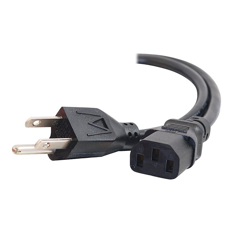 C2G 8' NEMA 5-15P to IEC320C13 Universal Power Cord, Black image 1