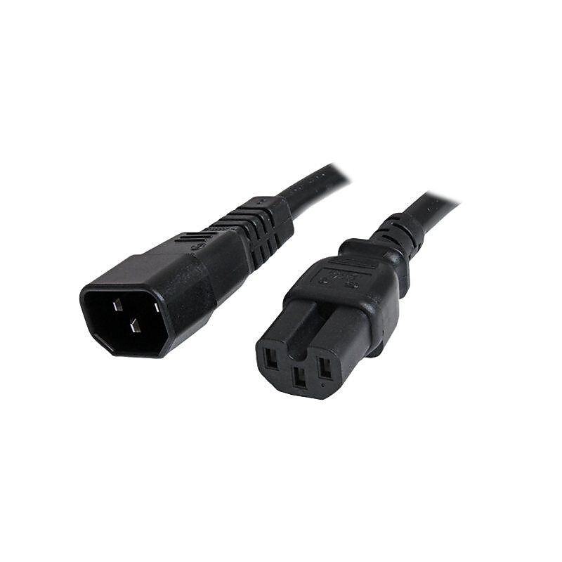 Startech® 6' IEC 60320 C14 To IEC 60320 C15 Computer Power Cord, Black image 1