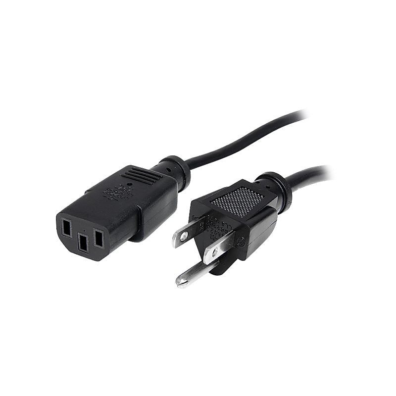 Startech® 20' NEMA5-15P To C13 Standard Computer Power Cord, Black image 1