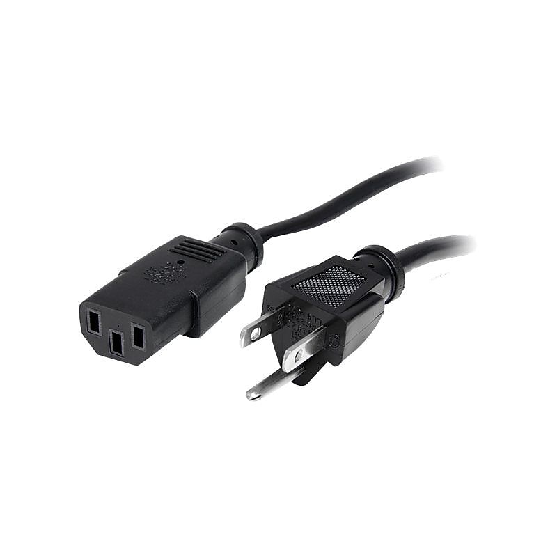 Startech® 15' NEMA5-15P To IEC 60320 C13 Standard Computer Power Cord, Black image 1