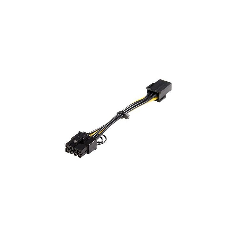 Startech 6.1" 6 pin to 8 pin PCI Express Power Adapter Cable, Female to Male, Yellow (PCIEX68ADAP) image 1