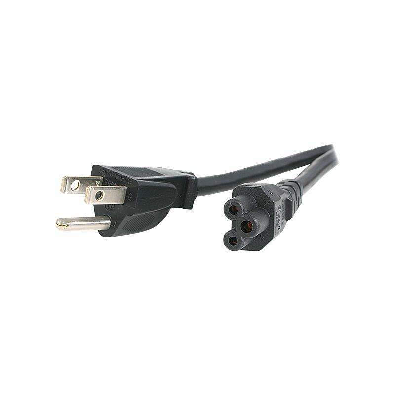 Startech Standard Laptop Power Cord, NEMA 5-15P To IEC 60320 C5 Connectivity, 10-ft, Black (3123690) image 1