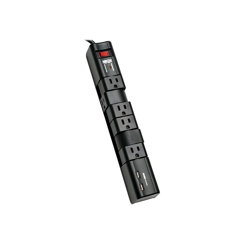 Tripp Lite 6 Outlet Rotatable, 8' Cord, 1080 Joules (TLP608RUSBB) image 1