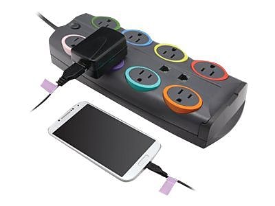 Kensington SmartSockets 8 Outlet Surge Protector, 8′ Cord, 2490 Joules (K62690NA) Sansujyuku sansujyuku.com