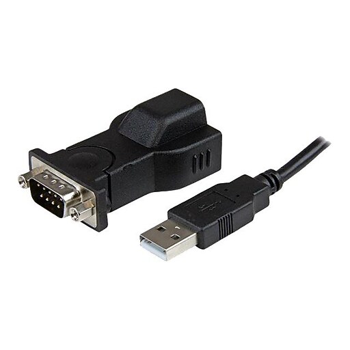 Startech® ICUSB232D 1Port USB/RS232 DB9 Serial Adapter W/Detachable 6' USB A/B Cable, Black