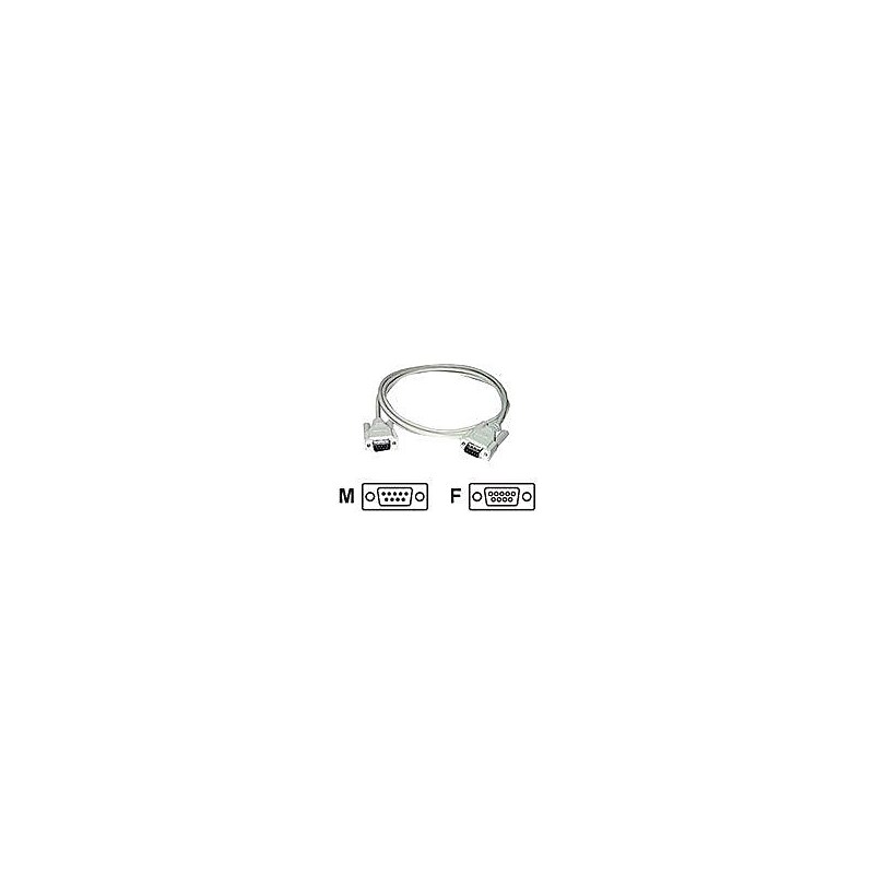 C2G 9453 50' DB9 Male/Female Serial RS-232 Extension Cable, Beige image 1