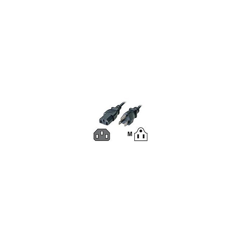 C2G 6' NEMA 5-15P to IEC320C13 Male/Female Universal Power Cord, Black (03130) image 1