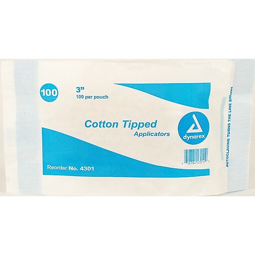 Shop Staples for Dynarex Cotton Tipped Applicator, 3", NonSterile