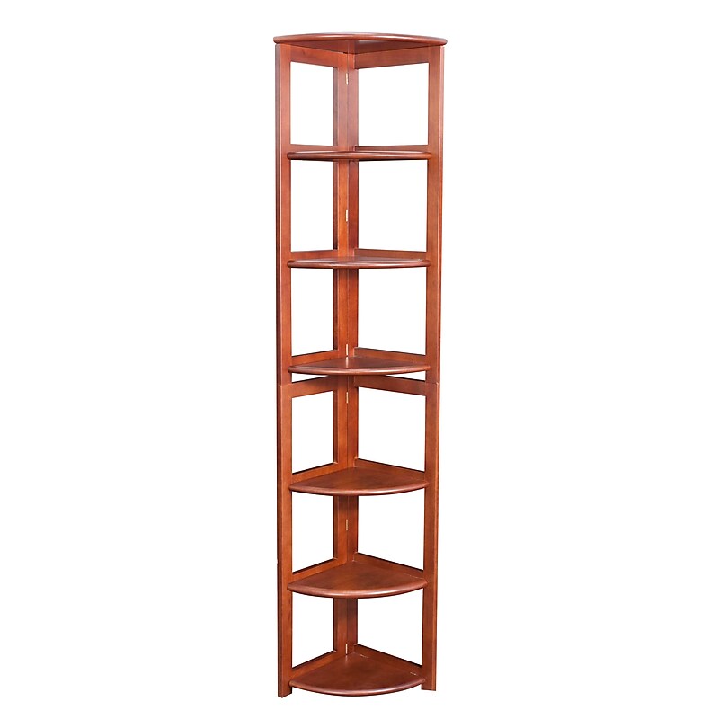 Niche Flip Flop 5 Shelf 67"H Corner Folding Bookcase, Cherry (FFC6712CH) image 1