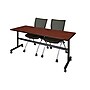 Regency Seating Kobe 72" Flip Top Mobile Training Table- Cherry & 2 Apprentice Chairs- Black~#|#~m002268276_sc7