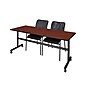 Regency Seating Kobe 72" Flip Top Mobile Training Table- Cherry & 2 Mario Stack Chairs- Black~#|#~m002268278_sc7
