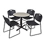 Regency 30-inch Round Table with 4 Chairs, Black (TB30RNDPL44BK)~#|#~m002268869_sc7