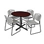 Regency 42-inch Round Laminate Table with Zeng Stack Chairs, Gray (TB42RNDMH44GY)~#|#~m002268959_sc7