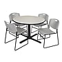 Regency 48" Laminate Maple Round Table with Zeng Stack Chairs Gray (TB48RNDPL44GY)~#|#~m002269015_sc7