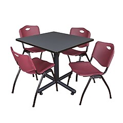 Regency 36-inch Square Laminate Table with Zeng Stacker Chairs