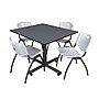 Regency Kobe Breakroom Table, 48"W, Gray & 4 'M' Stack Chairs, Gray (TKB4848GY47GY)~#|#~m002269293_sc7