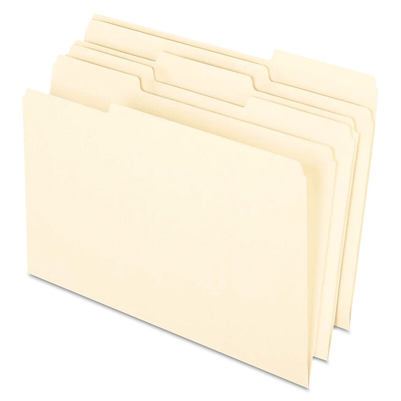 Pendaflex EarthWise Recycled File Folder, 1/3-Cut Tab, Assorted, Legal Size, Assorted Colors, 100/Box (76520) image 1