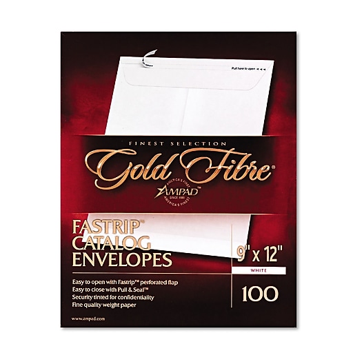 Ampad Gold Fibre Fastrip Release & Seal White Catalog Envelope, White