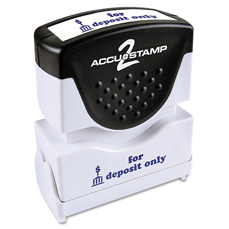 Accustamp2 Pre-Inked Shutter Stamp with Microban®, Blue, Each (035601) image 1