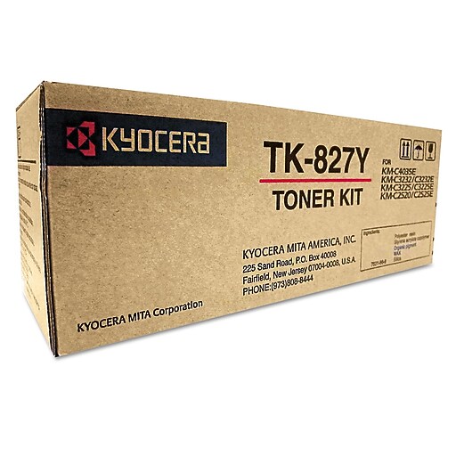 Kyocera TK827Y Yellow Standard Yield Toner Cartridge at Staples