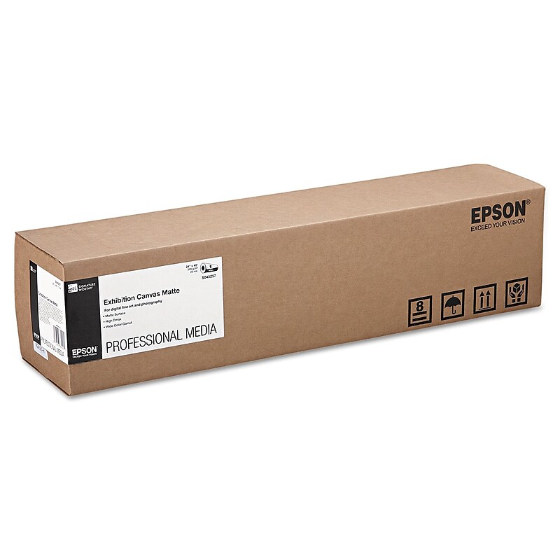 Epson Professional Exhibition Canvas Matte Wide Format Canvas Paper, 24" x 40', Matte Finish (EPSS045257) image 1