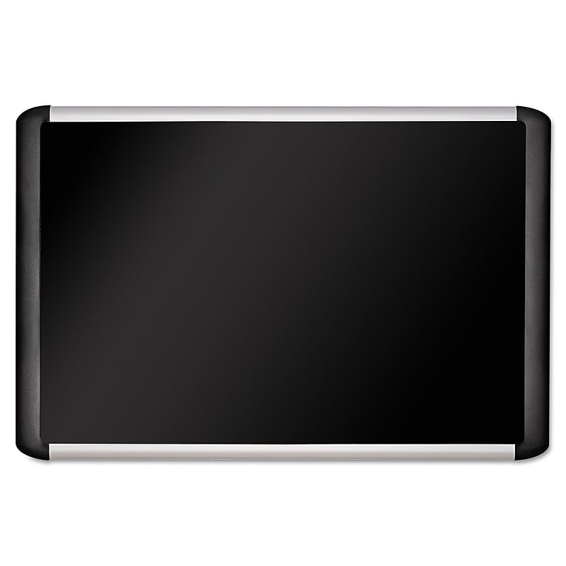 MasterVision Black Fabric Bulletin Board, Aluminum Frame, 24"H x 36"W image 1