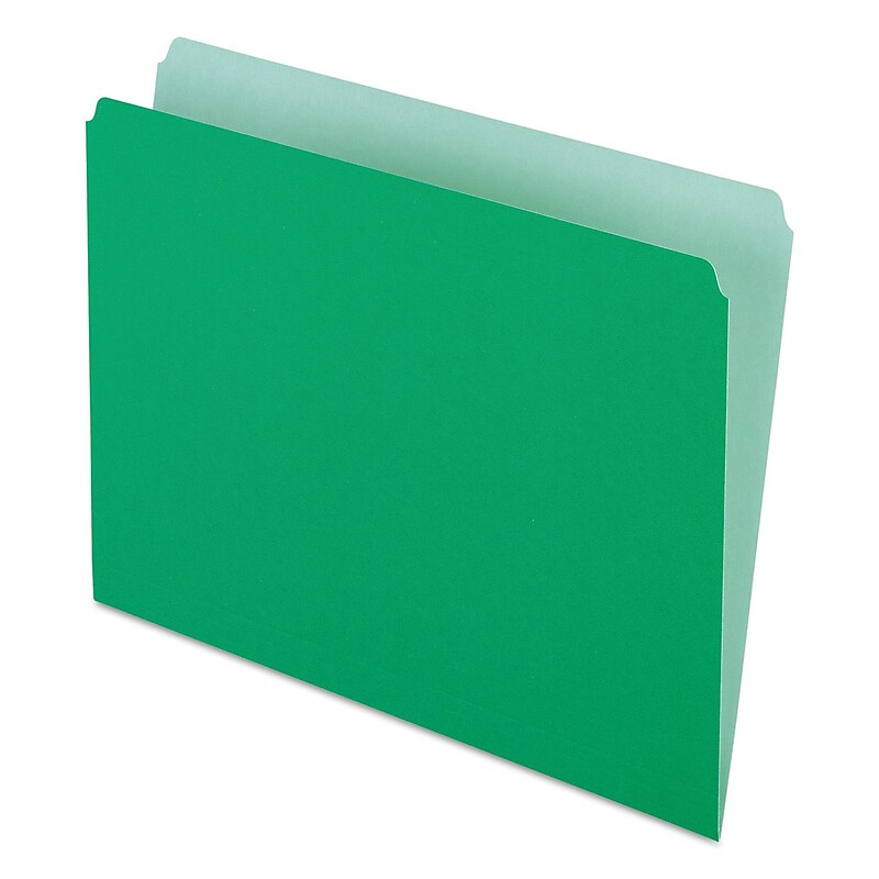 Pendaflex Two-Tone Recycled File Folder, Straight Cut, Letter Size, Bright Green, 100/Box (152 BGR) image 1