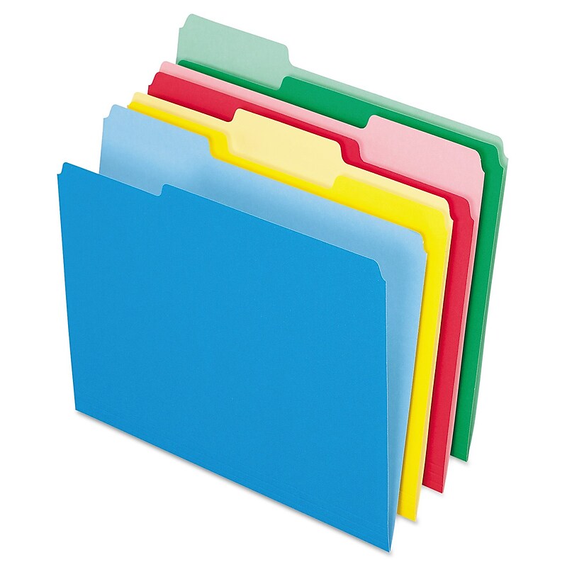 Pendaflex Two-Tone Recycled File Folder, 1/3-Cut Tab, Assorted, Letter Size, Assorted Colors, 24/Pack (82300) image 1