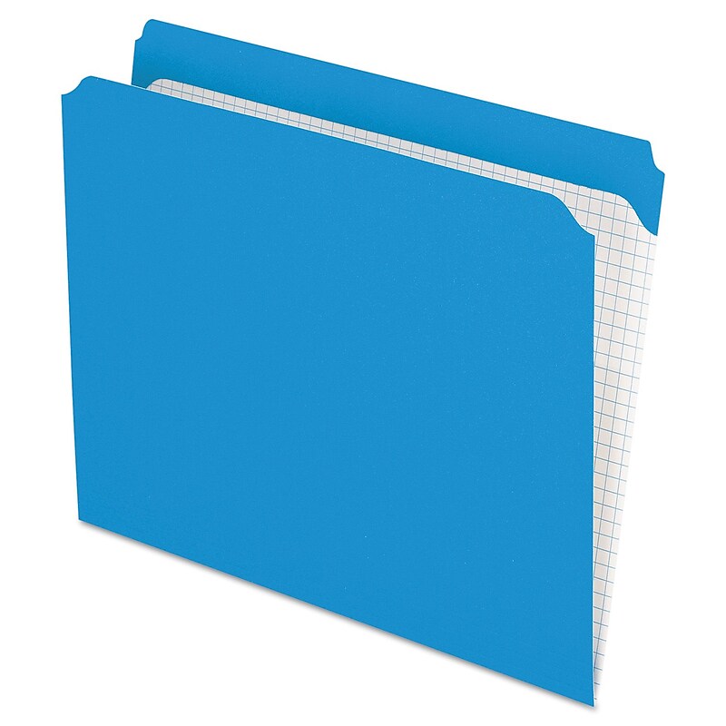 Pendaflex Recycled File Folder, Straight Cut, Letter Size, Blue, 100/Box (R152 BLU) image 1