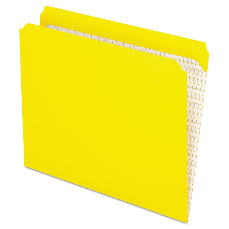Pendaflex Recycled File Folder, Straight Cut, Letter Size, Yellow, 100/Box (R152 YEL) image 1