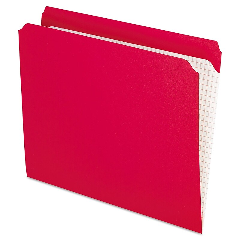 Pendaflex Recycled File Folder, Straight Cut, Letter Size, Red, 100/Box (R152 RED) image 1