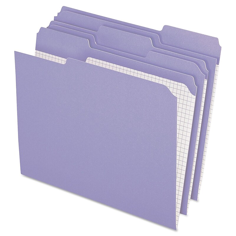 Pendaflex Two-Tone Recycled File Folder, 1/3-Cut Tab, Letter Size, Lavender, 100/Box (R152 1/3 LAV) image 1