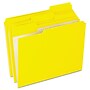 Pendaflex Recycled File Folder, 1/3-Cut Tab, Assorted, Letter Size, Yellow, 100/Box (R152 1/3 YEL)~#|#~m002275551_sc7