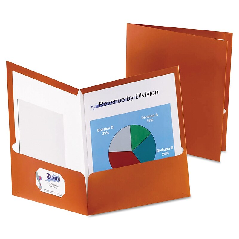 Oxford Two-Pocket Laminated Paper Folder, 100-Sheet Capacity, Metallic Copper, 25/BX image 1