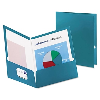 Holds 100 Sheets Textured Paper Box of 25 57501EE Light Blue Letter Size - New Oxford Twin-Pocket Folders 