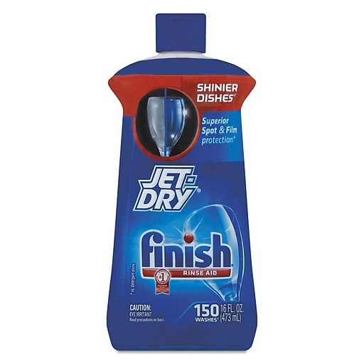Finish JetDry Dishwasher Rinsing Agent, Unscented, 16 oz. (5170078826) Staples