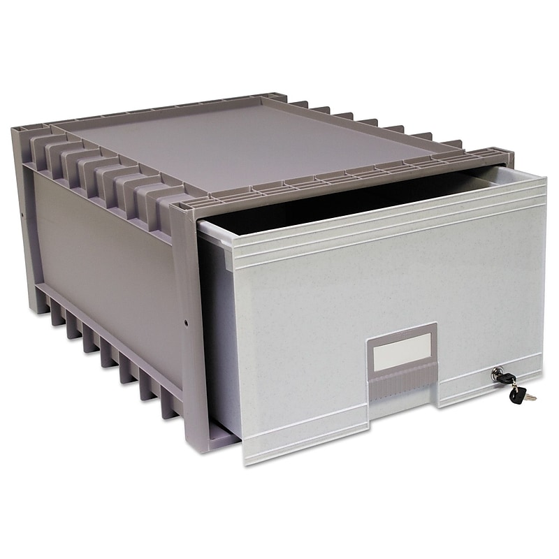 Storex Plastic Archive Storage Drawer, Gray/Granite (61401U01C) image 1